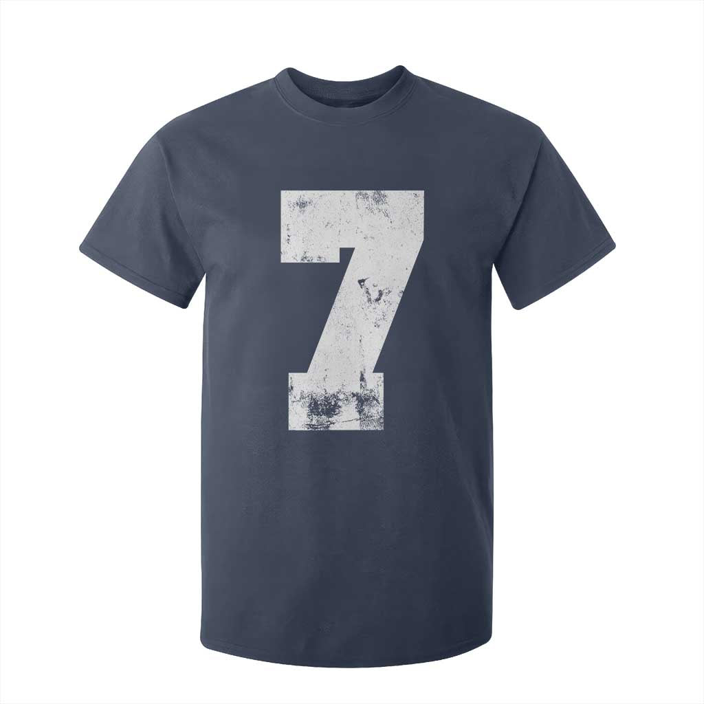 Number 7 T Shirt For Kid Matching 67 Meme 7th Birthday 7 Years TS10 Navy Print Your Wear