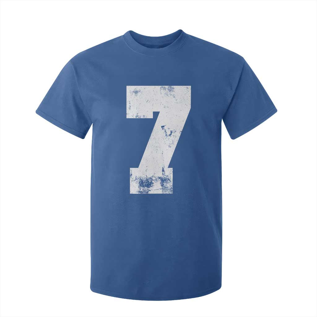 Number 7 T Shirt For Kid Matching 67 Meme 7th Birthday 7 Years TS10 Royal Blue Print Your Wear