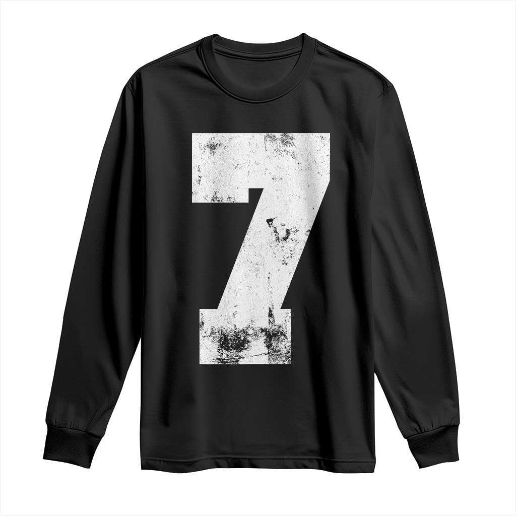 Number 7 Long Sleeve Shirt Matching 67 Meme 7th Birthday 7 Years TS10 Black Print Your Wear