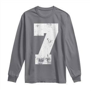 Number 7 Long Sleeve Shirt Matching 67 Meme 7th Birthday 7 Years TS10 Charcoal Print Your Wear