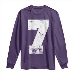 Number 7 Long Sleeve Shirt Matching 67 Meme 7th Birthday 7 Years TS10 Purple Print Your Wear