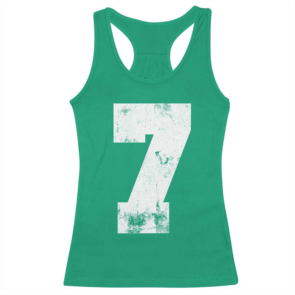Number 7 Racerback Tank Top Matching 67 Meme 7th Birthday 7 Years TS10 Irish Green Print Your Wear