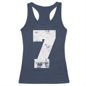 Number 7 Racerback Tank Top Matching 67 Meme 7th Birthday 7 Years TS10 Navy Print Your Wear
