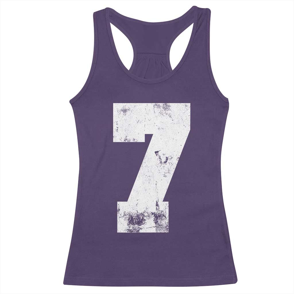 Number 7 Racerback Tank Top Matching 67 Meme 7th Birthday 7 Years TS10 Purple Print Your Wear