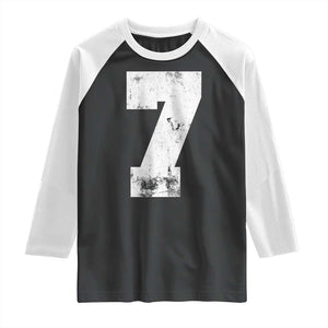 Number 7 Raglan Shirt Matching 67 Meme 7th Birthday 7 Years TS10 Black White Print Your Wear