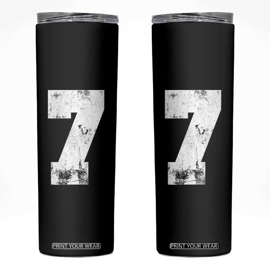 Number 7 Skinny Tumbler Matching 67 Meme 7th Birthday 7 Years TS10 Black Print Your Wear