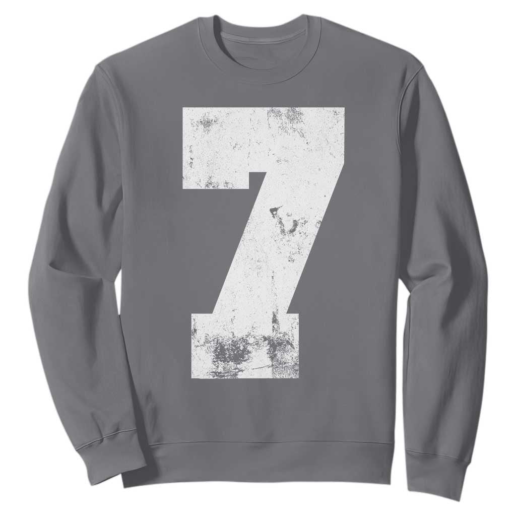 Number 7 Sweatshirt Matching 67 Meme 7th Birthday 7 Years TS10 Charcoal Print Your Wear