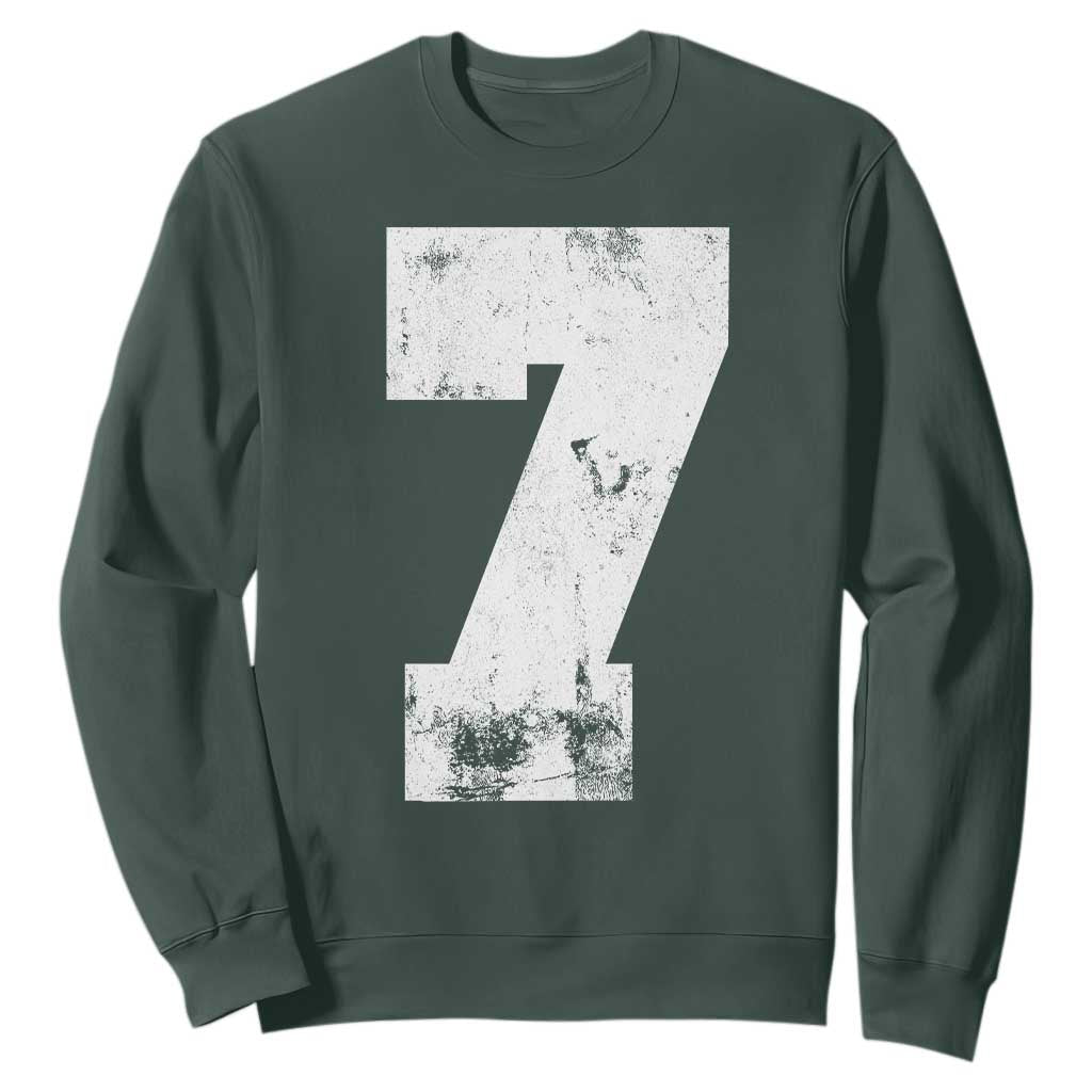 Number 7 Sweatshirt Matching 67 Meme 7th Birthday 7 Years TS10 Dark Forest Green Print Your Wear