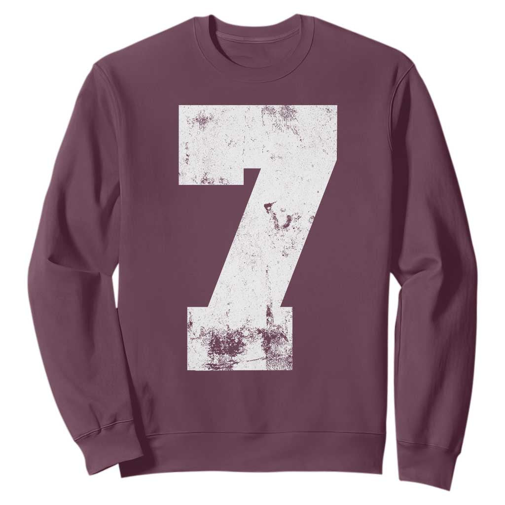 Number 7 Sweatshirt Matching 67 Meme 7th Birthday 7 Years TS10 Maroon Print Your Wear