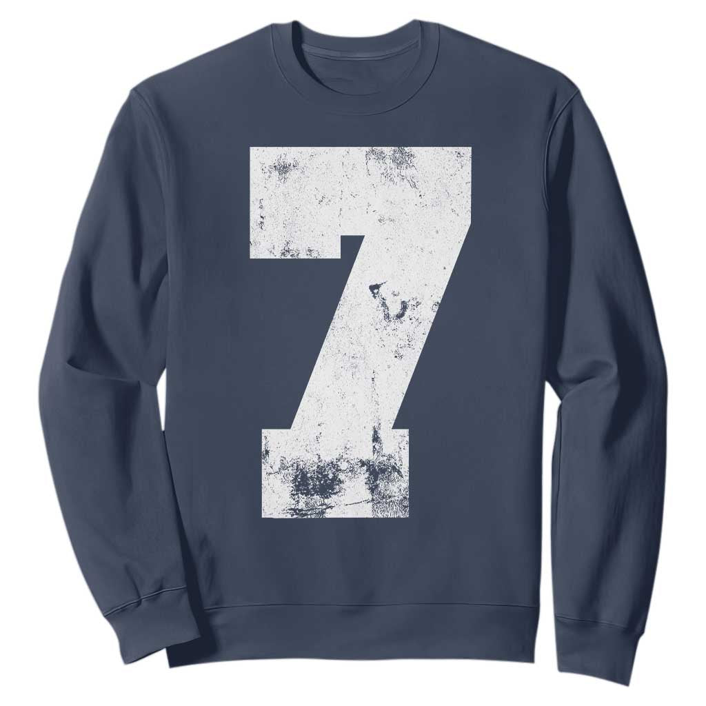 Number 7 Sweatshirt Matching 67 Meme 7th Birthday 7 Years TS10 Navy Print Your Wear