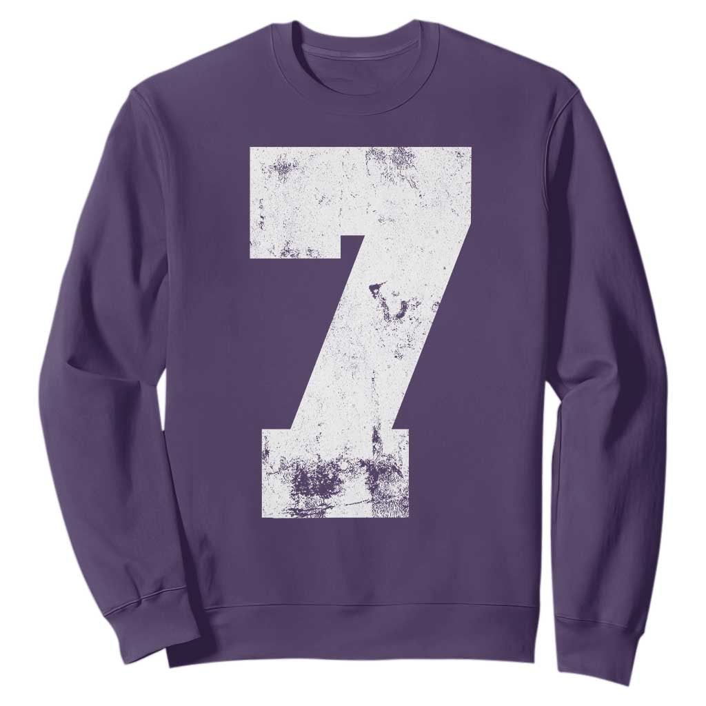 Number 7 Sweatshirt Matching 67 Meme 7th Birthday 7 Years TS10 Purple Print Your Wear