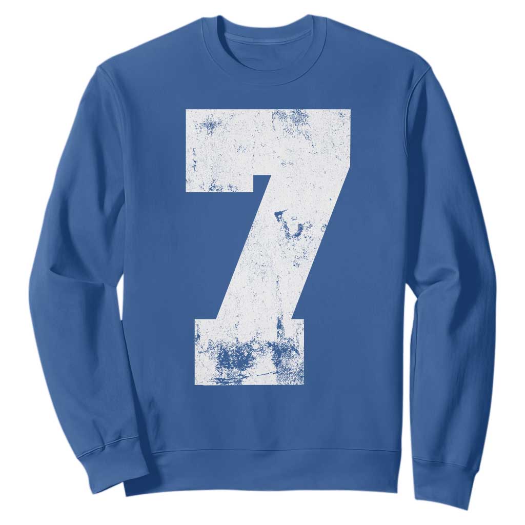Number 7 Sweatshirt Matching 67 Meme 7th Birthday 7 Years TS10 Royal Blue Print Your Wear