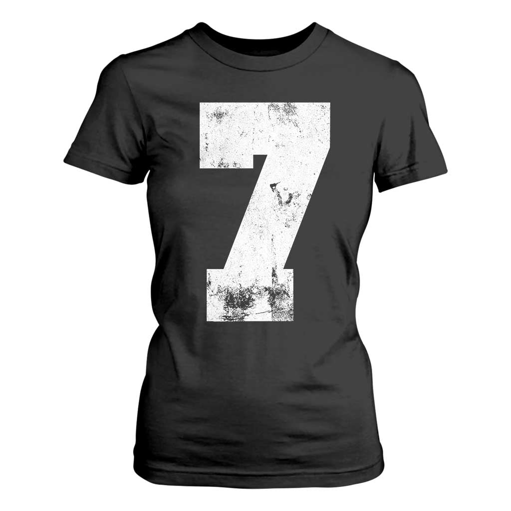 Number 7 T Shirt For Women Matching 67 Meme 7th Birthday 7 Years TS10 Black Print Your Wear