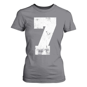 Number 7 T Shirt For Women Matching 67 Meme 7th Birthday 7 Years TS10 Charcoal Print Your Wear