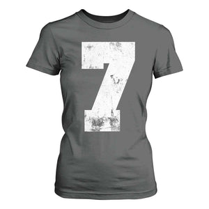 Number 7 T Shirt For Women Matching 67 Meme 7th Birthday 7 Years TS10 Dark Heather Print Your Wear