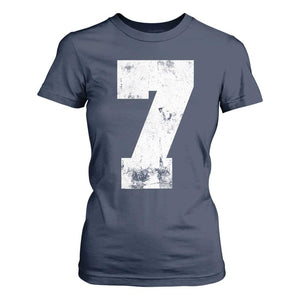 Number 7 T Shirt For Women Matching 67 Meme 7th Birthday 7 Years TS10 Navy Print Your Wear