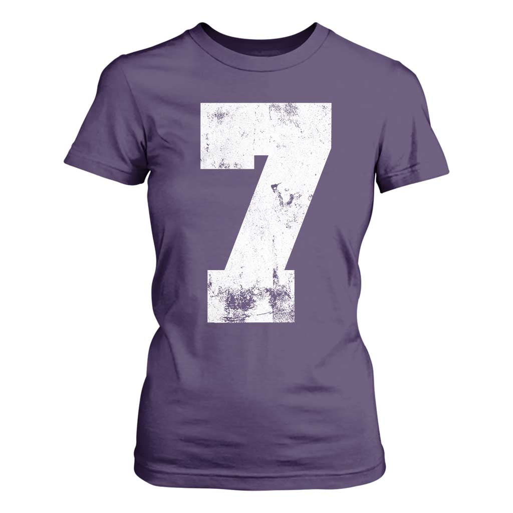 Number 7 T Shirt For Women Matching 67 Meme 7th Birthday 7 Years TS10 Purple Print Your Wear