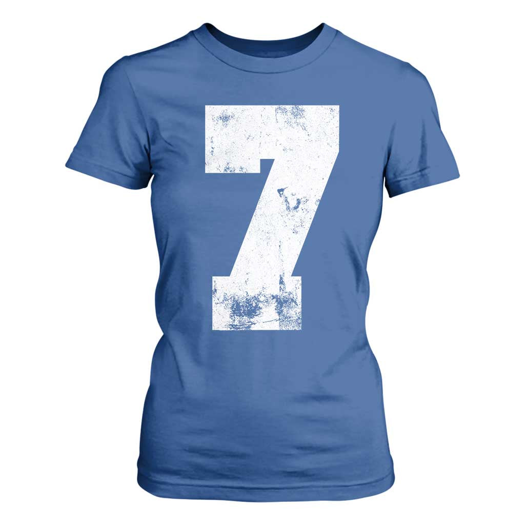 Number 7 T Shirt For Women Matching 67 Meme 7th Birthday 7 Years TS10 Royal Blue Print Your Wear
