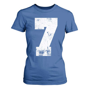 Number 7 T Shirt For Women Matching 67 Meme 7th Birthday 7 Years TS10 Royal Blue Print Your Wear