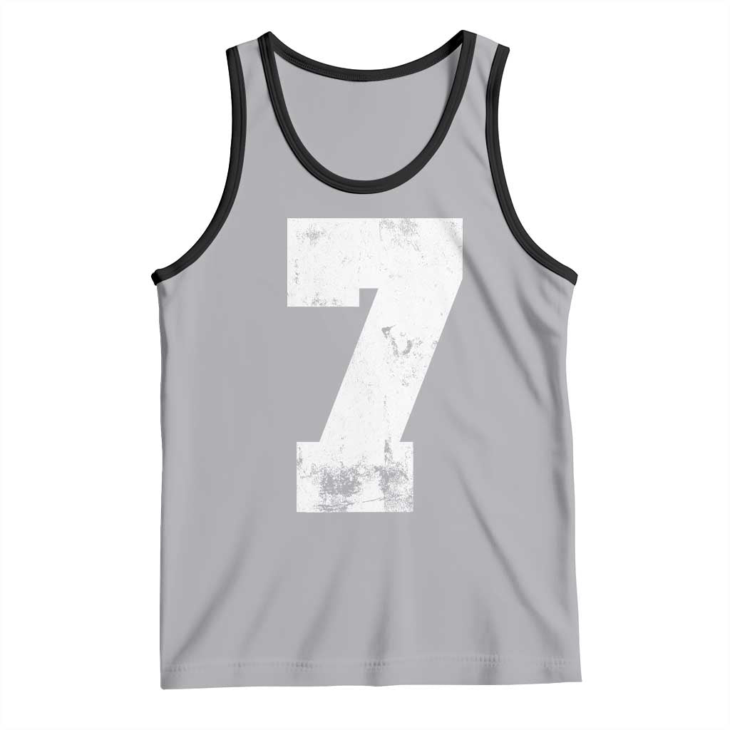 Number 7 Tank Top Matching 67 Meme 7th Birthday 7 Years TS10 Athletic Heather Black Print Your Wear