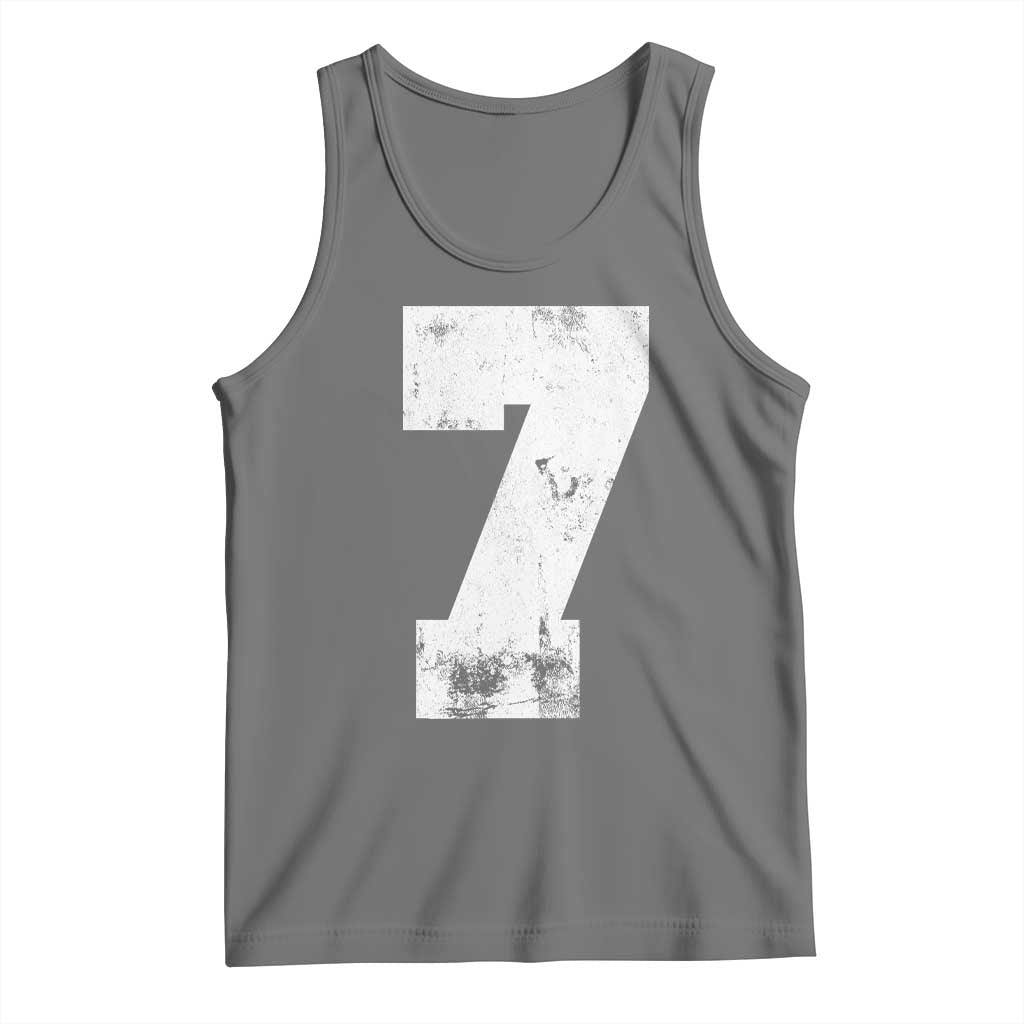 Number 7 Tank Top Matching 67 Meme 7th Birthday 7 Years TS10 Black Heather Print Your Wear
