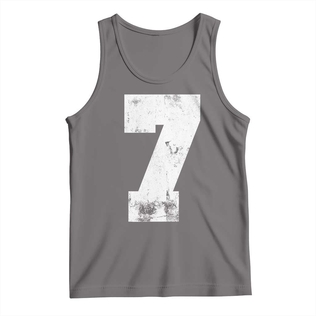 Number 7 Tank Top Matching 67 Meme 7th Birthday 7 Years TS10 Deep Heather Print Your Wear