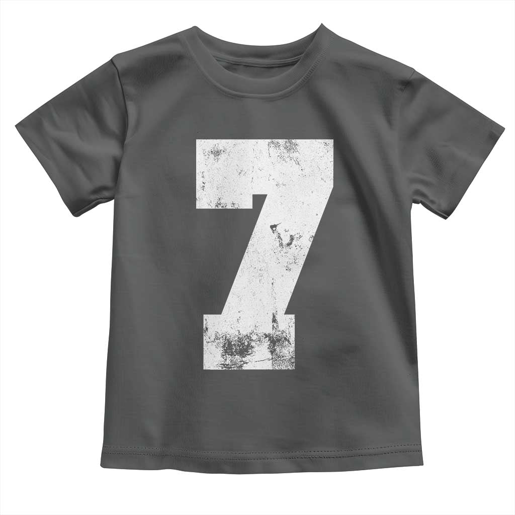 Number 7 Toddler T Shirt Matching 67 Meme 7th Birthday 7 Years TS10 Dark Heather Print Your Wear
