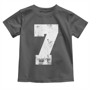 Number 7 Toddler T Shirt Matching 67 Meme 7th Birthday 7 Years TS10 Dark Heather Print Your Wear