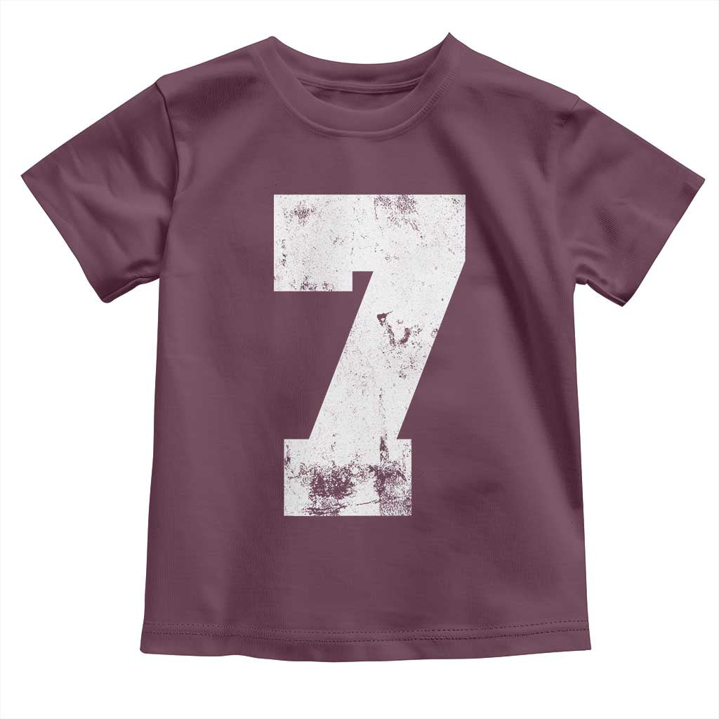 Number 7 Toddler T Shirt Matching 67 Meme 7th Birthday 7 Years TS10 Maroon Print Your Wear