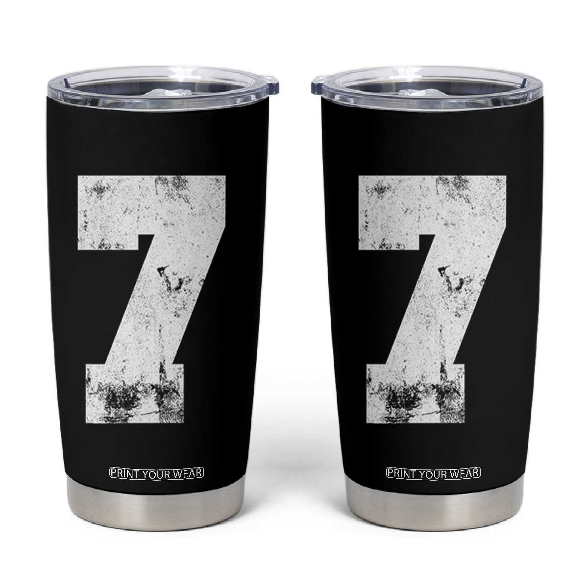 Number 7 Tumbler Cup Matching 67 Meme 7th Birthday 7 Years TS10 Black Print Your Wear