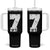 Number 7 Tumbler With Handle Matching 67 Meme 7th Birthday 7 Years TS10 One Size: 40 oz Black Print Your Wear