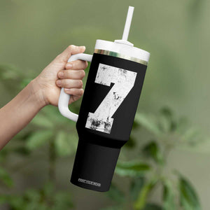 Number 7 Tumbler With Handle Matching 67 Meme 7th Birthday 7 Years TS10 Print Your Wear