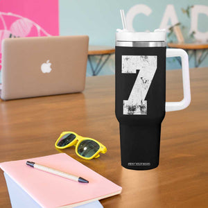 Number 7 Tumbler With Handle Matching 67 Meme 7th Birthday 7 Years TS10 Print Your Wear