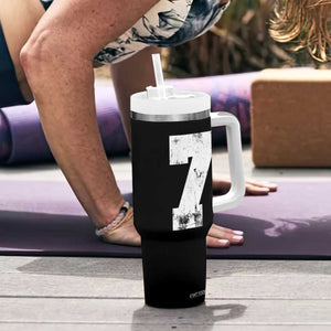 Number 7 Tumbler With Handle Matching 67 Meme 7th Birthday 7 Years TS10 Print Your Wear