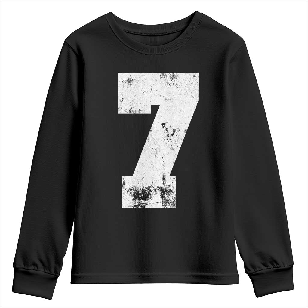 Number 7 Youth Sweatshirt Matching 67 Meme 7th Birthday 7 Years TS10 Black Print Your Wear
