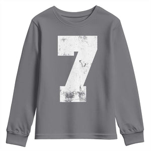 Number 7 Youth Sweatshirt Matching 67 Meme 7th Birthday 7 Years TS10 Charcoal Print Your Wear