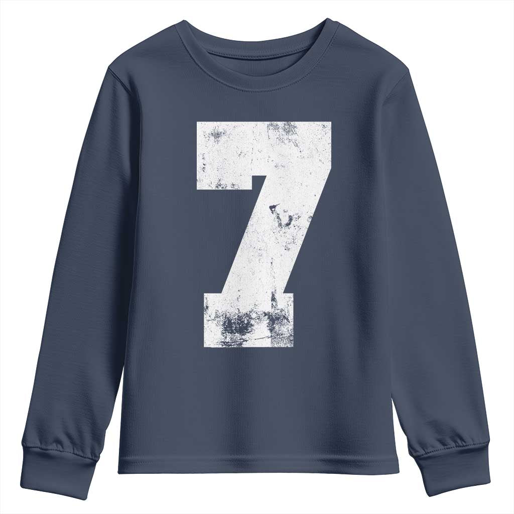 Number 7 Youth Sweatshirt Matching 67 Meme 7th Birthday 7 Years TS10 Navy Print Your Wear