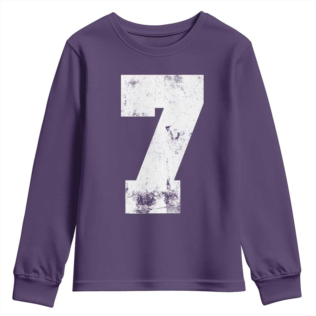 Number 7 Youth Sweatshirt Matching 67 Meme 7th Birthday 7 Years TS10 Purple Print Your Wear