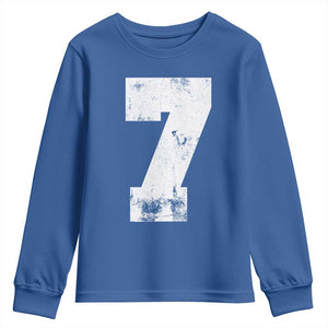 Number 7 Youth Sweatshirt Matching 67 Meme 7th Birthday 7 Years TS10 Royal Blue Print Your Wear
