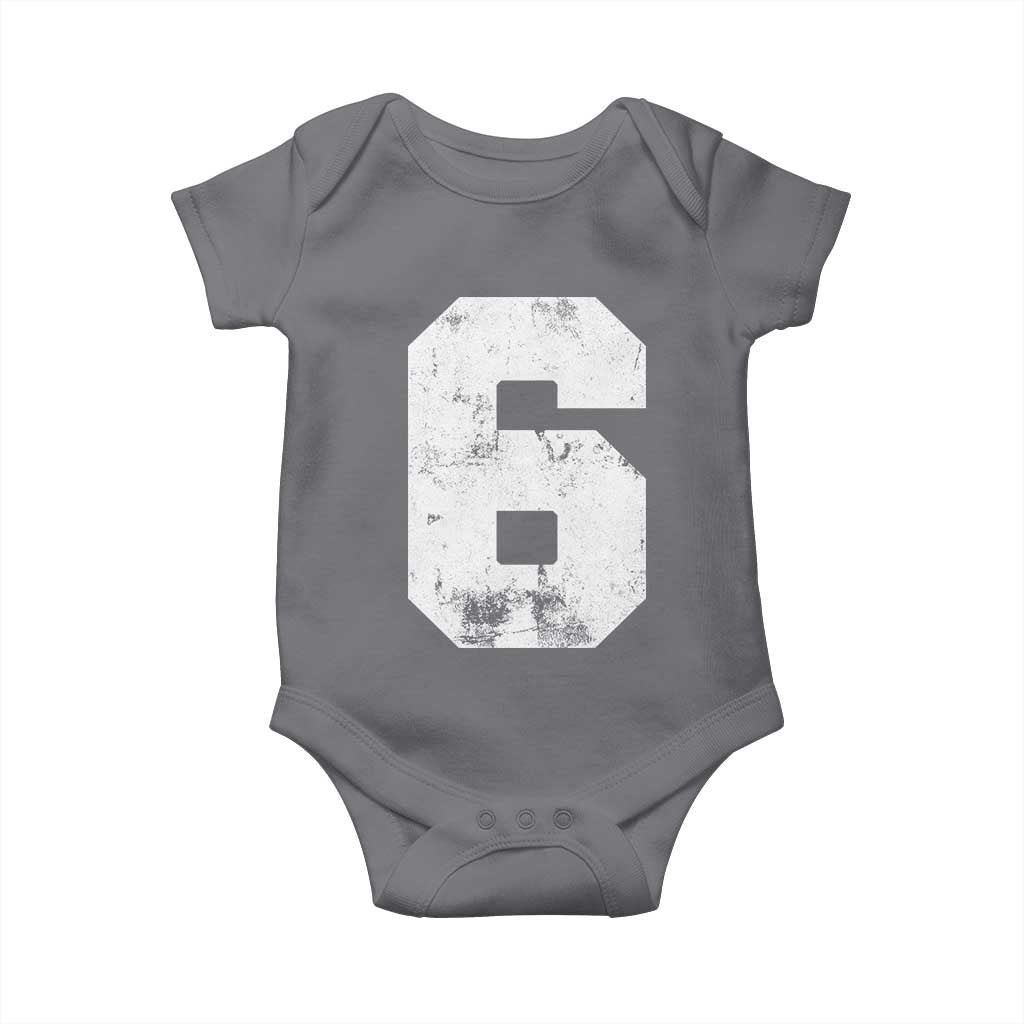 Number 6 Baby Onesie Matching 67 Meme 6th Birthday 6 Years TS10 Charcoal Print Your Wear