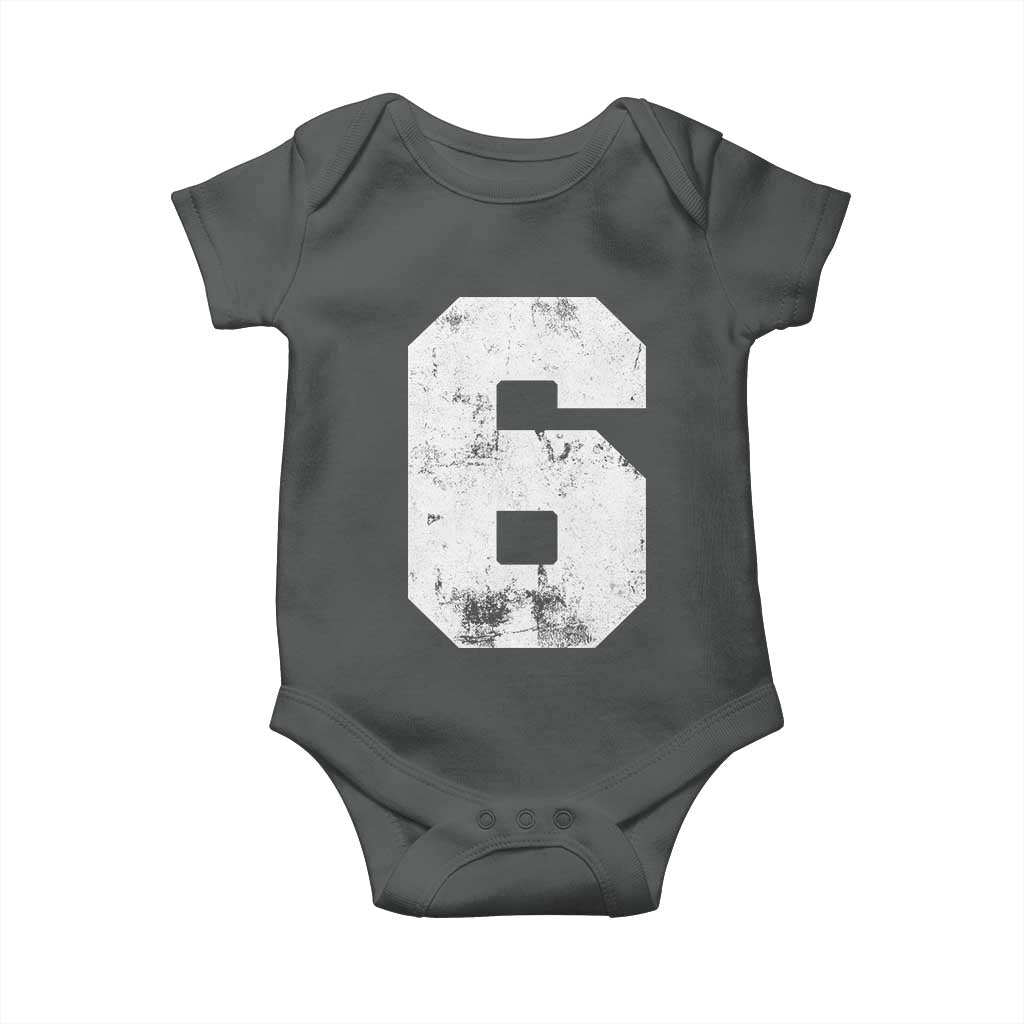 Number 6 Baby Onesie Matching 67 Meme 6th Birthday 6 Years TS10 Dark Heather Print Your Wear