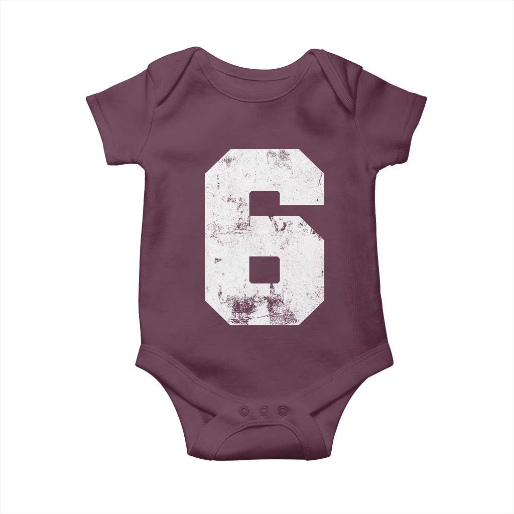 Number 6 Baby Onesie Matching 67 Meme 6th Birthday 6 Years TS10 Maroon Print Your Wear