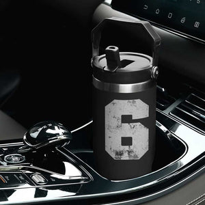 Number 6 Flip Straw Tumbler Matching 67 Meme 6th Birthday 6 Years TS10 Print Your Wear