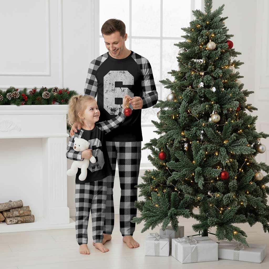 Number 6 Plaid Pajama Set Matching 67 Meme 6th Birthday 6 Years TS10 White Plaid Print Your Wear