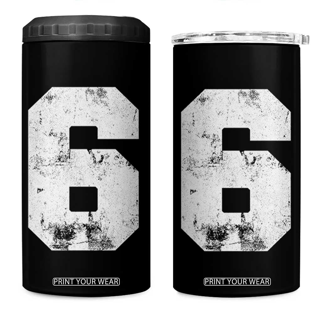 Number 6 4 in 1 Can Cooler Tumbler Matching 67 Meme 6th Birthday 6 Years TS10 One Size: 16 oz Black Print Your Wear