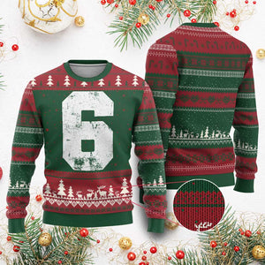 Number 6 Ugly Christmas Sweater Matching 67 Meme 6th Birthday 6 Years TS10 Red Green Print Your Wear
