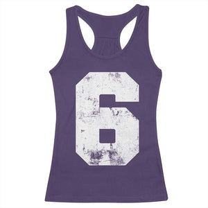 Number 6 Racerback Tank Top Matching 67 Meme 6th Birthday 6 Years TS10 Purple Print Your Wear