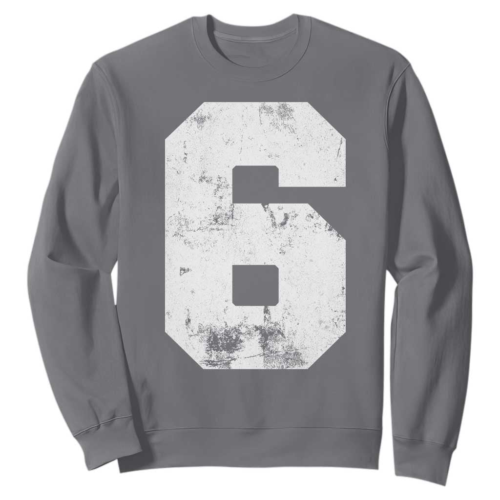 Number 6 Sweatshirt Matching 67 Meme 6th Birthday 6 Years TS10 Charcoal Print Your Wear