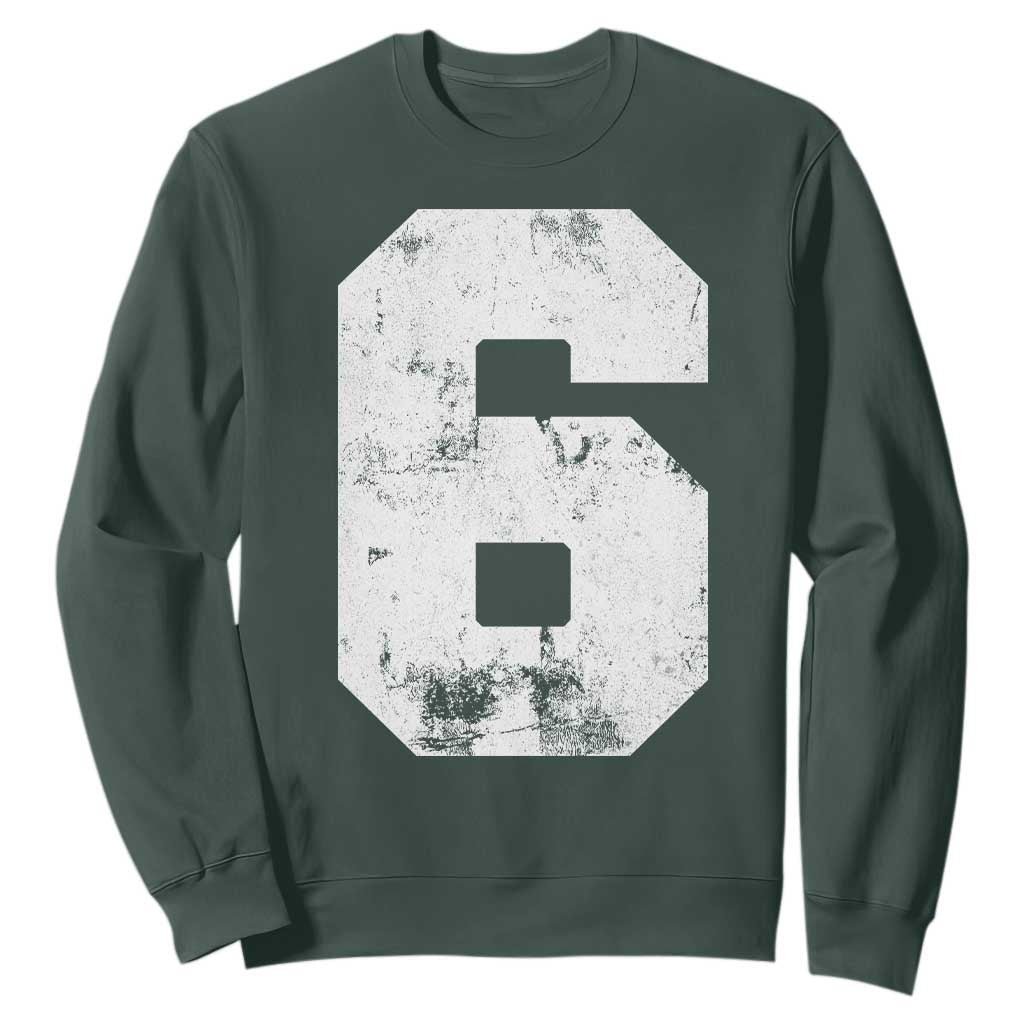 Number 6 Sweatshirt Matching 67 Meme 6th Birthday 6 Years TS10 Dark Forest Green Print Your Wear