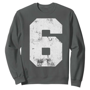 Number 6 Sweatshirt Matching 67 Meme 6th Birthday 6 Years TS10 Dark Heather Print Your Wear